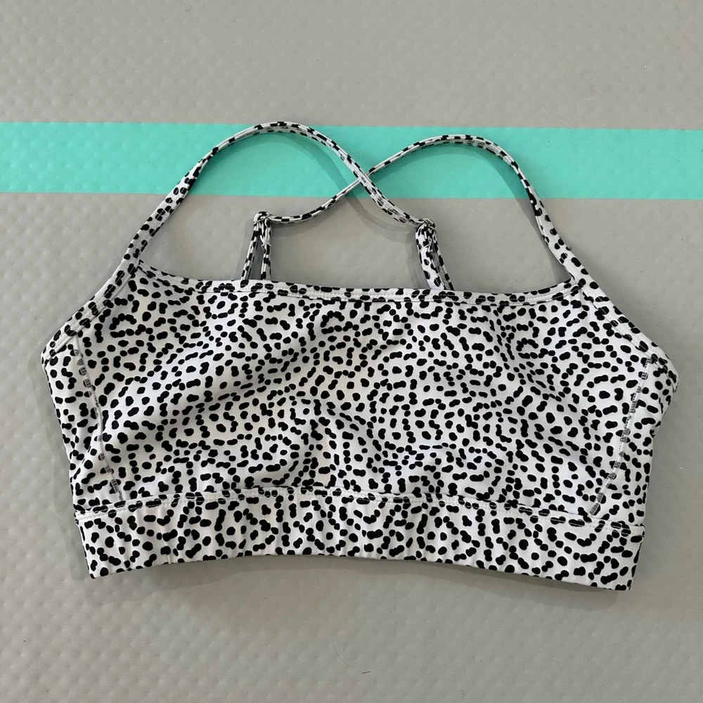 Stylish Black White Leopard Print Speckle Sports Activewear Dance Costume M/L‎